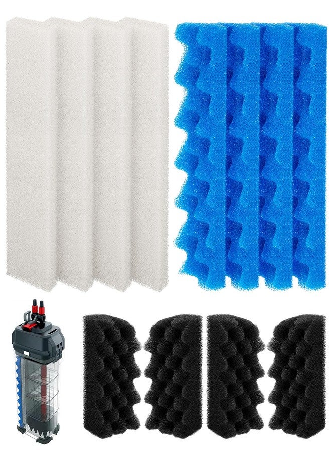 Antrys 12 Pack 406/407 Bio Foam Replacement Aquarium Filter Media Kit Compatible with Fluval 406/407 Canister Filter, Bio Foam Sponge Set - 4 White, Black & Blue for Biological and Mechanical Filtration - Image 1